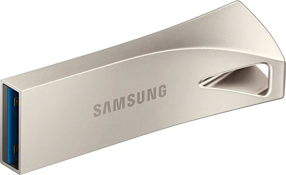 128GB Samsung BAR Plus USB 3.1 Flash Drive (Champagne Silver) $14.99