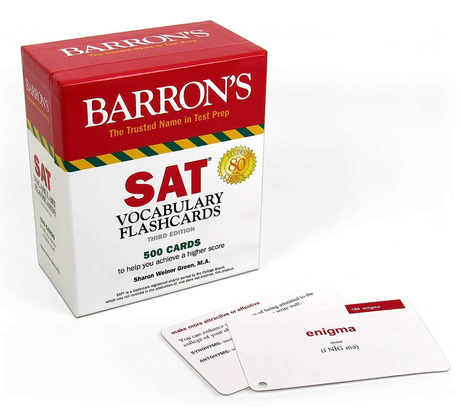 500-Cards SAT Vocabulary Flashcards: Reflecting the Most Frequently Tested SAT Words + Sorting Ring for Custom Study (Barron's Test Prep) $3.95