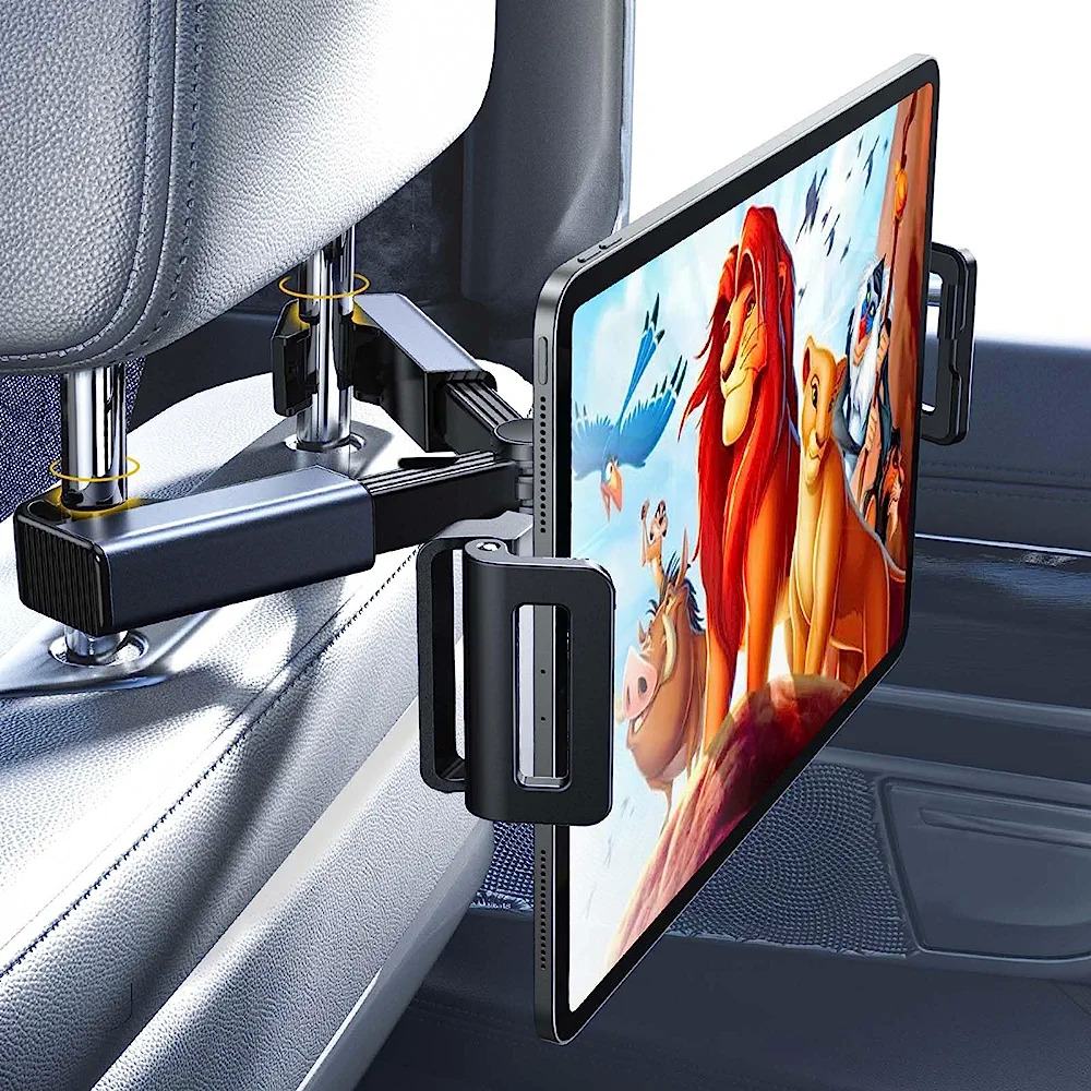 LISEN Tablet Holder for Car Headrest w/ Mount (Fits All 4.7-12.9" Devices) $9.89