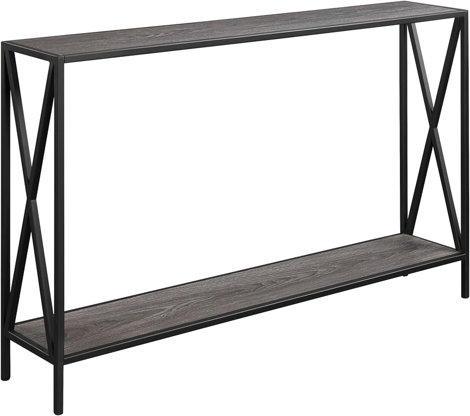 Convenience Concepts Console Table w/ Tucson Shelf (Weathered Gray/Black) $39.98