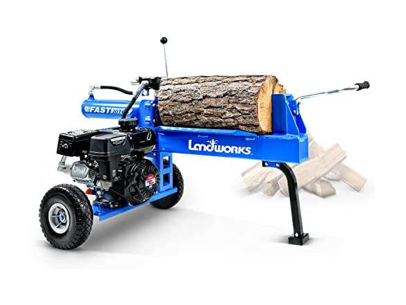Landworks Log Splitter Portable 20 Ton Rapid Auto Return Ram System Bucher Gear Pump 7HP Engine - Horizontal Full Beam Steel $549.99