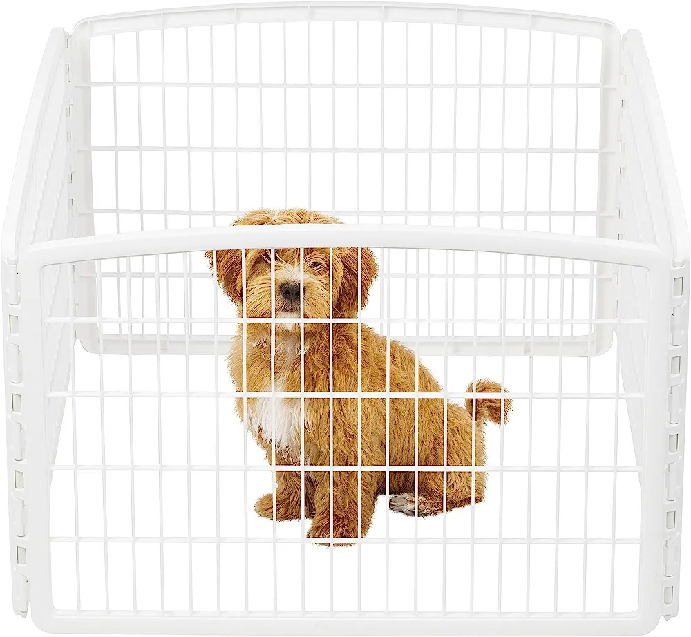 24" IRIS Exercise 4-Panel Pet Playpen For Small/Medium Dog (White) $25.19