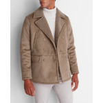 Express Men's Tan Sueded Knit Peacoat $64