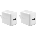 2-Pk Amazon Basics One-Port 12W USB Wall Charger - 2.4 Amp (White) $8.49