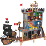 KidKraft Pirate's Cove Wooden Ship Play Set with Lights and Sounds, Pirates and 17-Piece Accessories $91.62