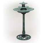 Alpine Corporation 35" Tall Outdoor 3-Tiered Pedestal Water Fountain & Birdbath (Green) $37.10 + Free Shipping