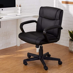 Amazon Basics Padded Office Desk Chair w/ Armrests, Adjustable Height/Tilt, 360-Degree Swivel (Black) $81.96