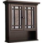 Teamson Home Windsor Removable Wooden Wall Cabinet w/ Glass Mosaic Doors (Dark Espresso) $79.99