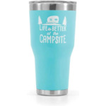 30-Oz Camco Life is Better at The Campsite Stainless Steel Tumbler w/ Double Wall Insulation (Cool Blue) $10.6
