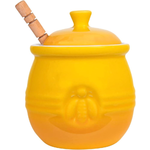 Creative Co-Op Farmhouse Embossed Stoneware Honey Pot w/ Wood Honey Dipper (Yellow) $7.98 at Amazon