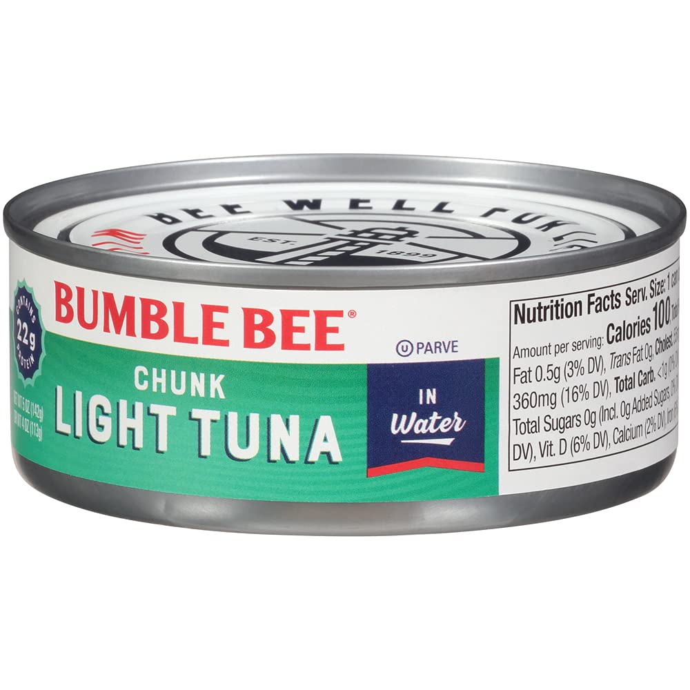 Bumble Bee Chunk Light Tuna In Water, 5 oz Cans (Pack of 24) - $19.27 for Subscribe & Save orders of 4 items or less, $17.34 for S&S orders of 5+ items INCLUDING this tuna