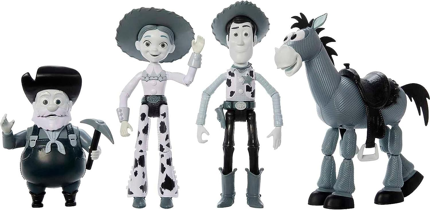 Disney and Pixar Toy Story Set of 4 Action Figures with Mon0Chromatic Woody, Jessie, Bullseye & Stinky Pete, Woody's Roundup, 7-in Scale (Amazon Exclusive) : Toys & Gam $24.54