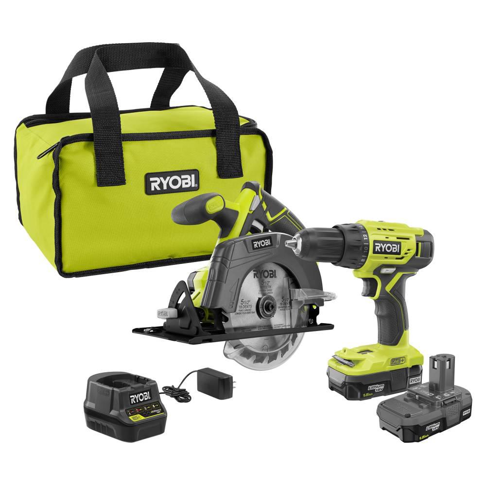 B&M only (YMMV) 18-Volt ONE+ Lithium-Ion Cordless 2-Tool Combo Kit w/ Drill/Driver, Circular Saw, (2) 1.5 Ah Batteries, Charger, and Bag $99