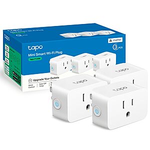 TP-Link Tapo Matter Supported Smart Plug Mini, Compact Design, 15A/1800W Max, Super Easy S