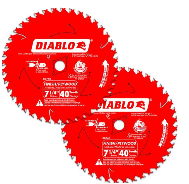 DIABLO 7-1/4 in. 40-Tooth Finish Circular Saw Blade Value Pack (2-Pack) $9.88 YMMV B&M