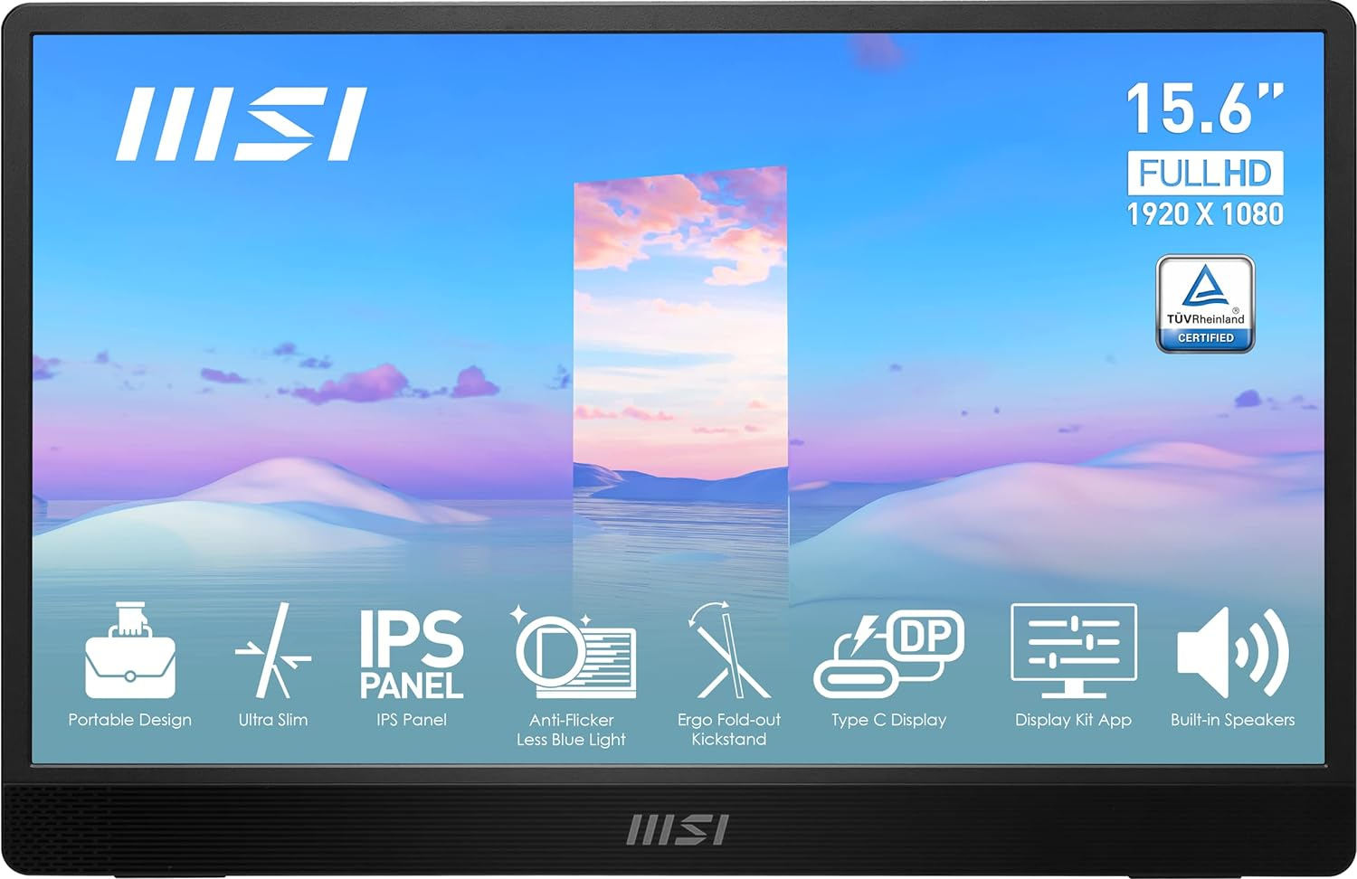 MSI Pro MP161 Portable Monitor, 15.6" FHD IPS 1080p $99.99