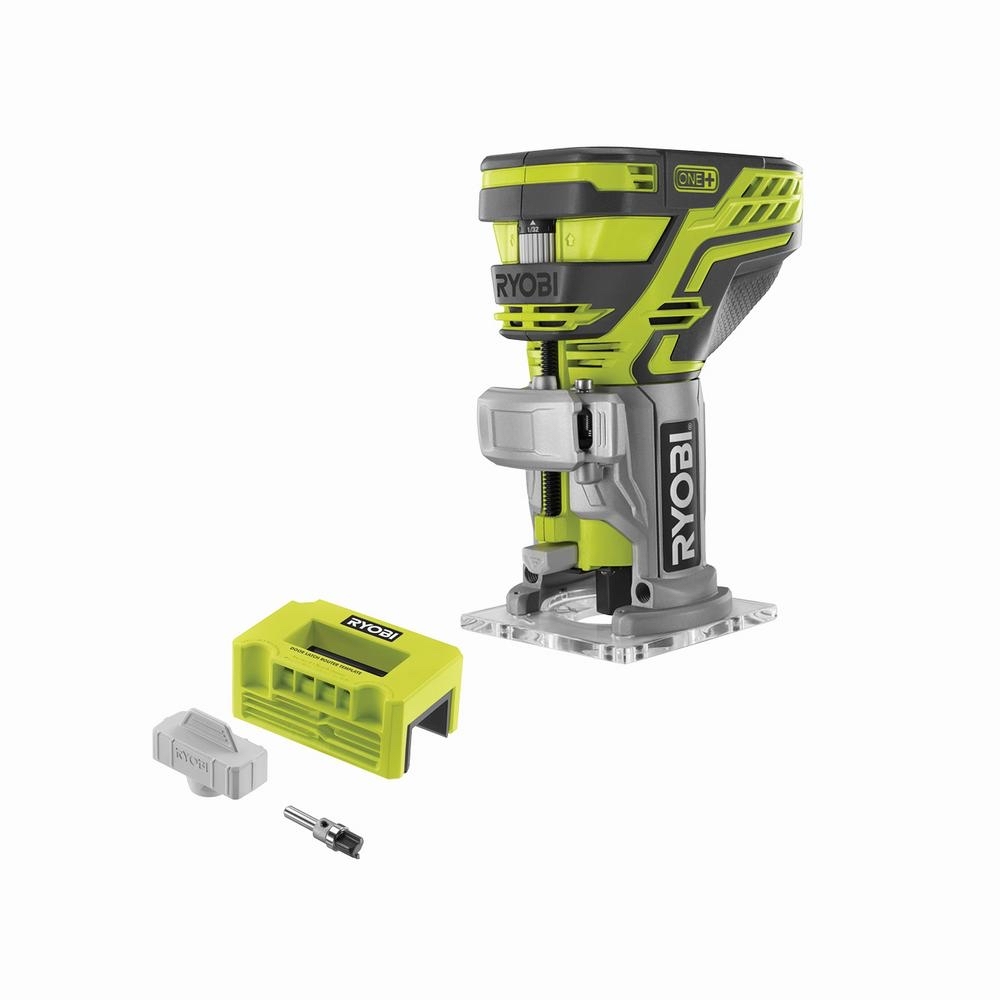 RYOBI ONE+ 18V Cordless Fixed Base Trim Router (Tool Only) with Tool Free Depth Adjustment with Router Latch Mortiser-P601-A99LM3 - $58.97