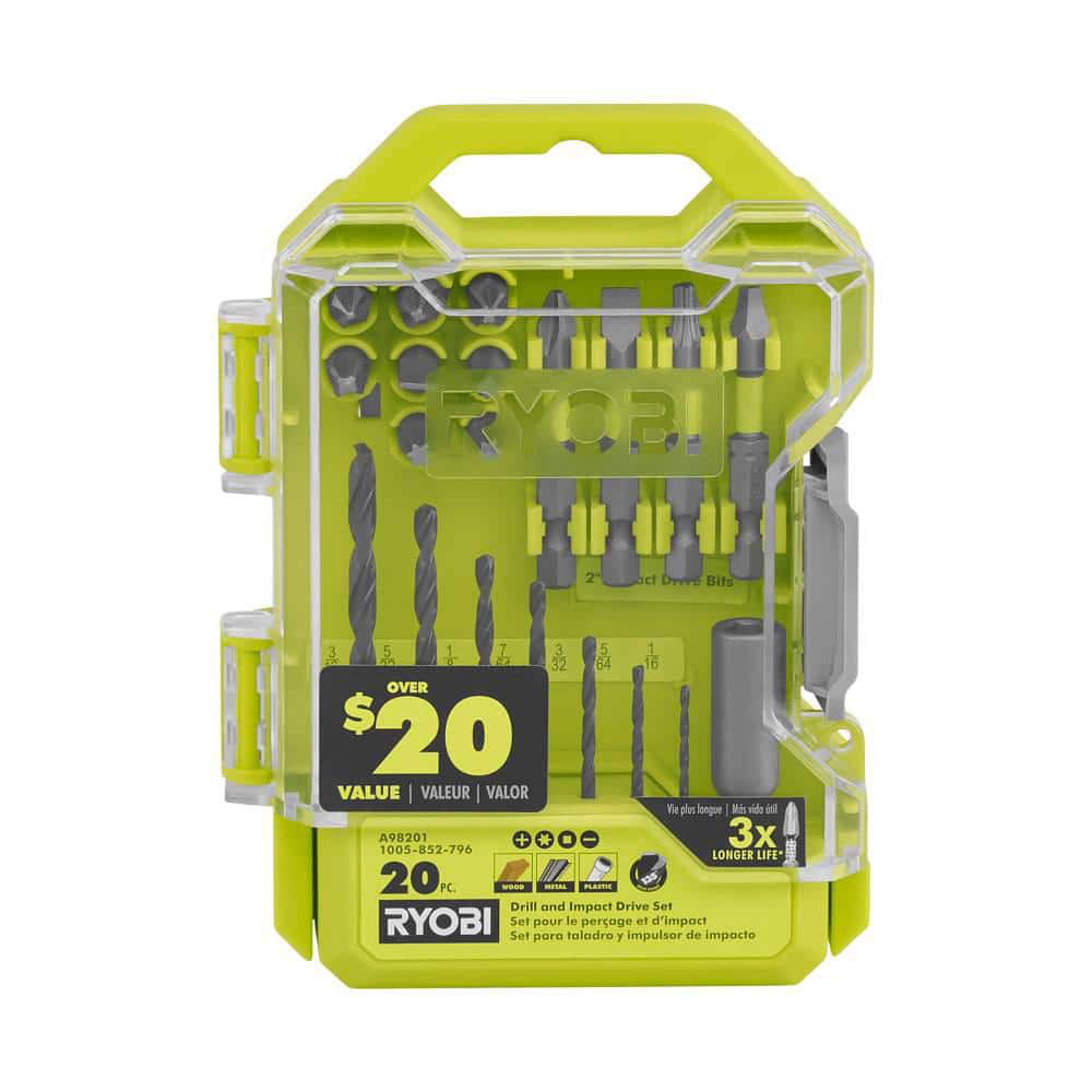 RYOBI Drill and Impact Drive Kit (20-Piece) A98201 - $5.97