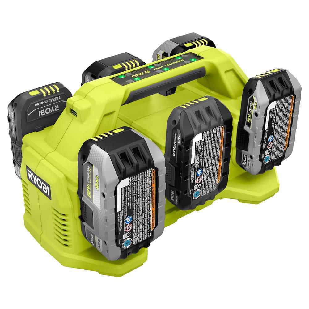 RYOBI ONE+ 18V Fast Charger with 6.0 Ah HIGH PERFORMANCE Battery (2-Pack) PCG004-PBP2007 - $149 at Home Depot