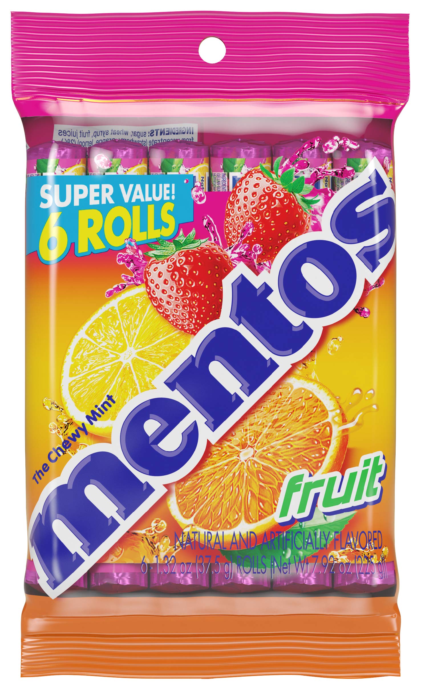 Mentos Candy, Mint Chewy Candy Roll, Fruit, Non Melting, (Pack of 6) $3.25 w/5+S&S, $3.44 w/<5 S&S at Amazon