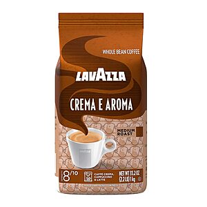 2.2-Lb Lavazza Whole Bean Coffee Blend (Crema e Aroma, Medium Roast) $12.15 w/ S&S