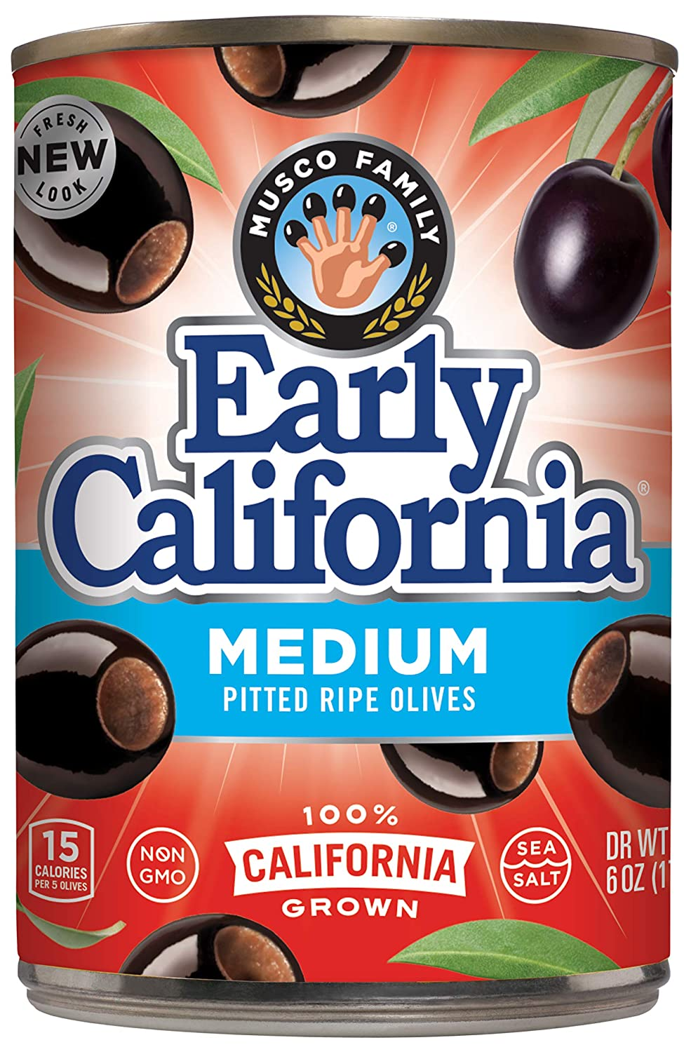 Pack of 12 Early California Medium Black Olives $1.99