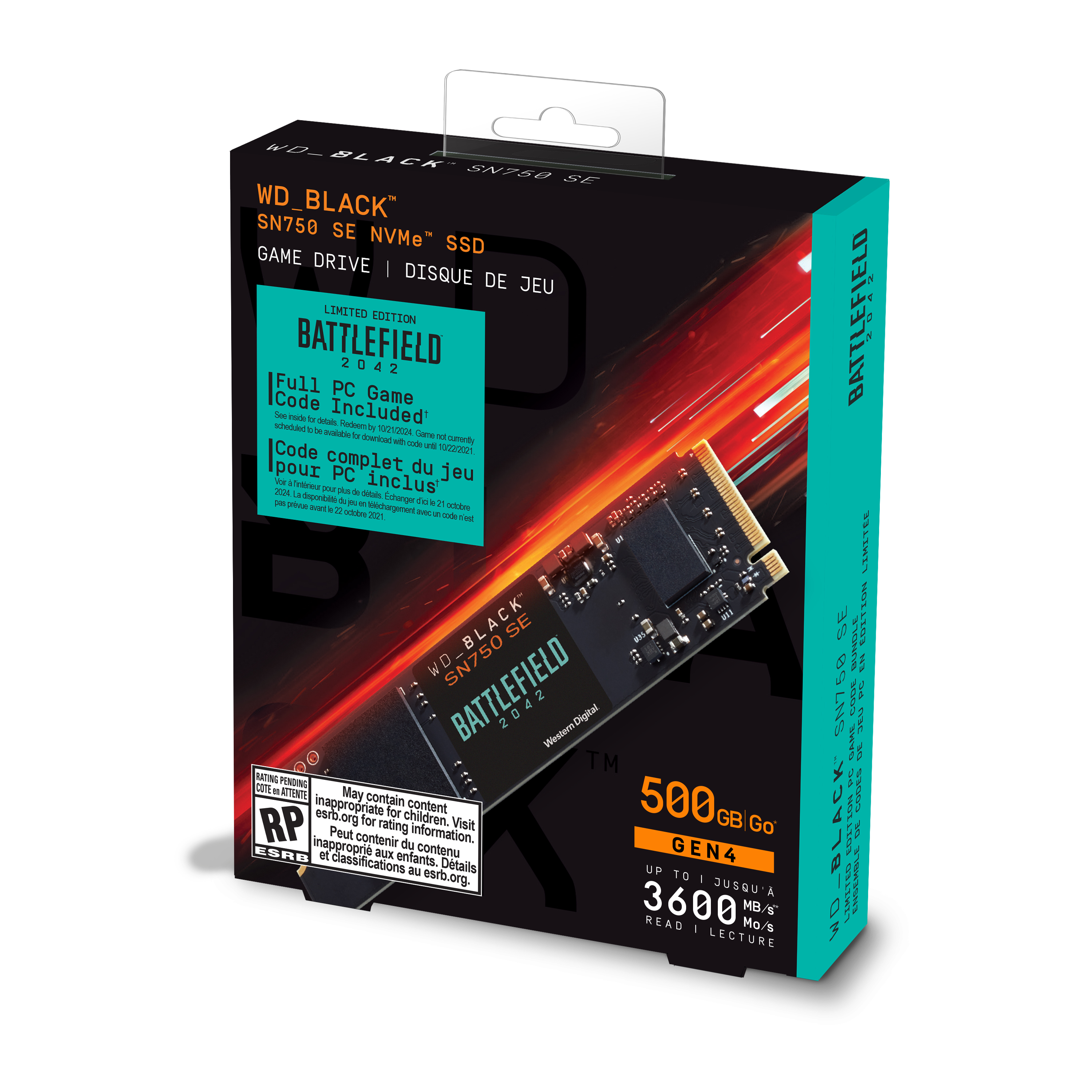 WD BLACK 500GB SN750 SE NVMe™ SSD Battlefield™ 2042 PC Game Code Bundle $89