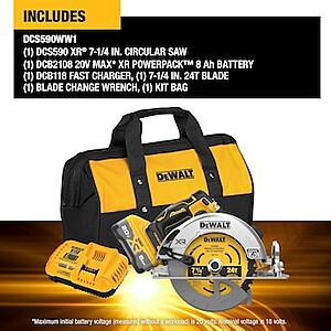 LA Area Lowe's B&M: DEWALT XR 20V Max 7.25" Circ Saw/4.5" Angle Grinder/Recip Saw Kit+XR PowerPack 8Ah Batt HACKABLE YMMV $279