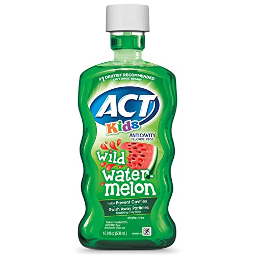 4 X ACT Kids Anticavity Fluoride Rinse Wild Watermelon 16.9 fl. oz. Accurate Dosing Cup, Alcohol Free: $12.06 or lower w/S&S