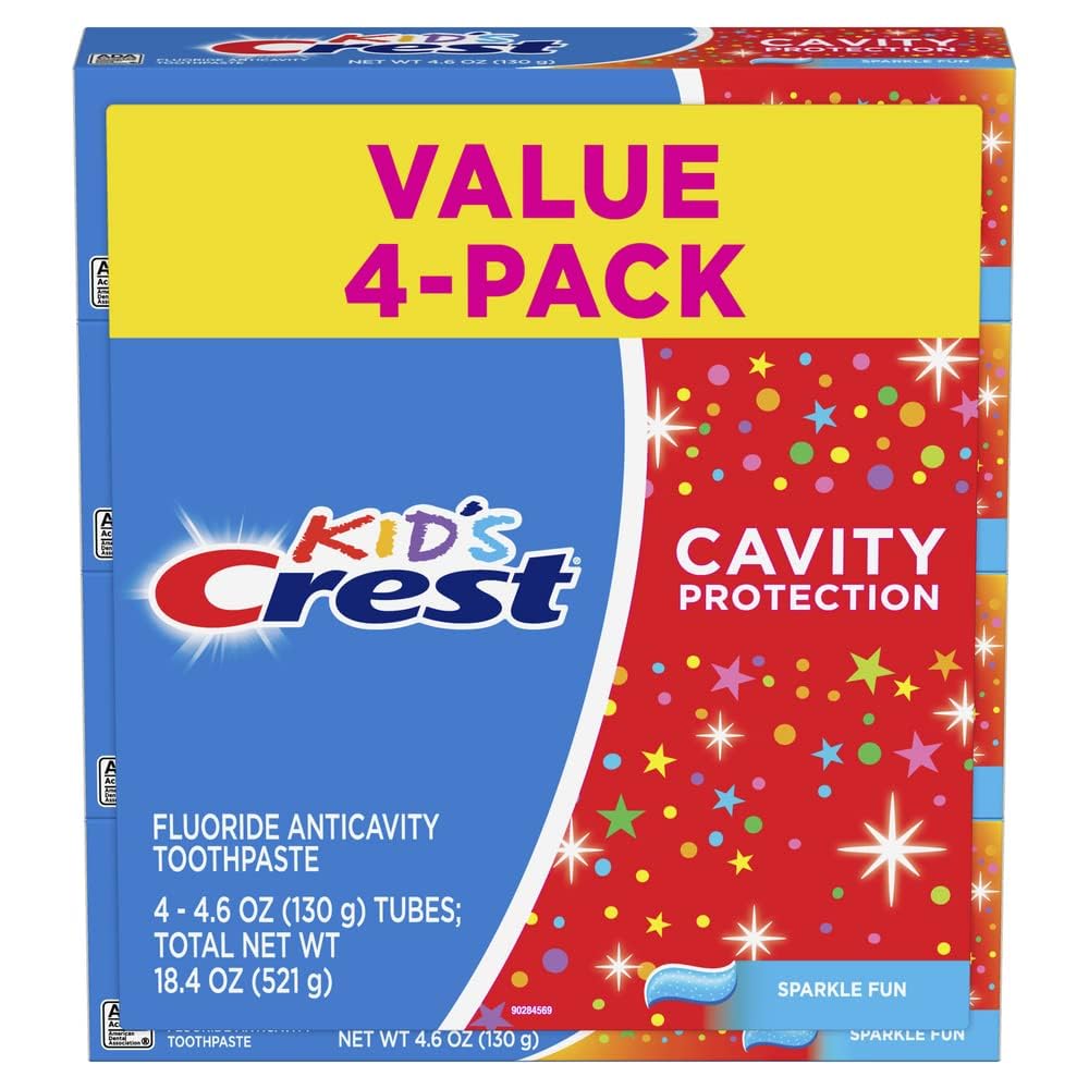 4 pack 4 6oz crest kids cavity protection toothpaste sparkle fun