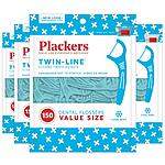 4-Pack 150-Count Plackers Twin-Line Dental Flossers (Cool Mint Flavor) $6