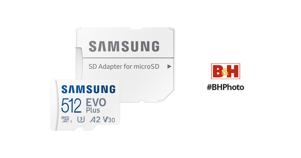 Samsung 512GB EVO Plus UHS-I microSDXC Memory Card with SD ...