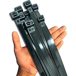 Prime Members: 40-pk 20" Heavy Duty Extra Large Black Zip Ties (250-lbs Tensile Strength) 2 for $8 + Free Shipping