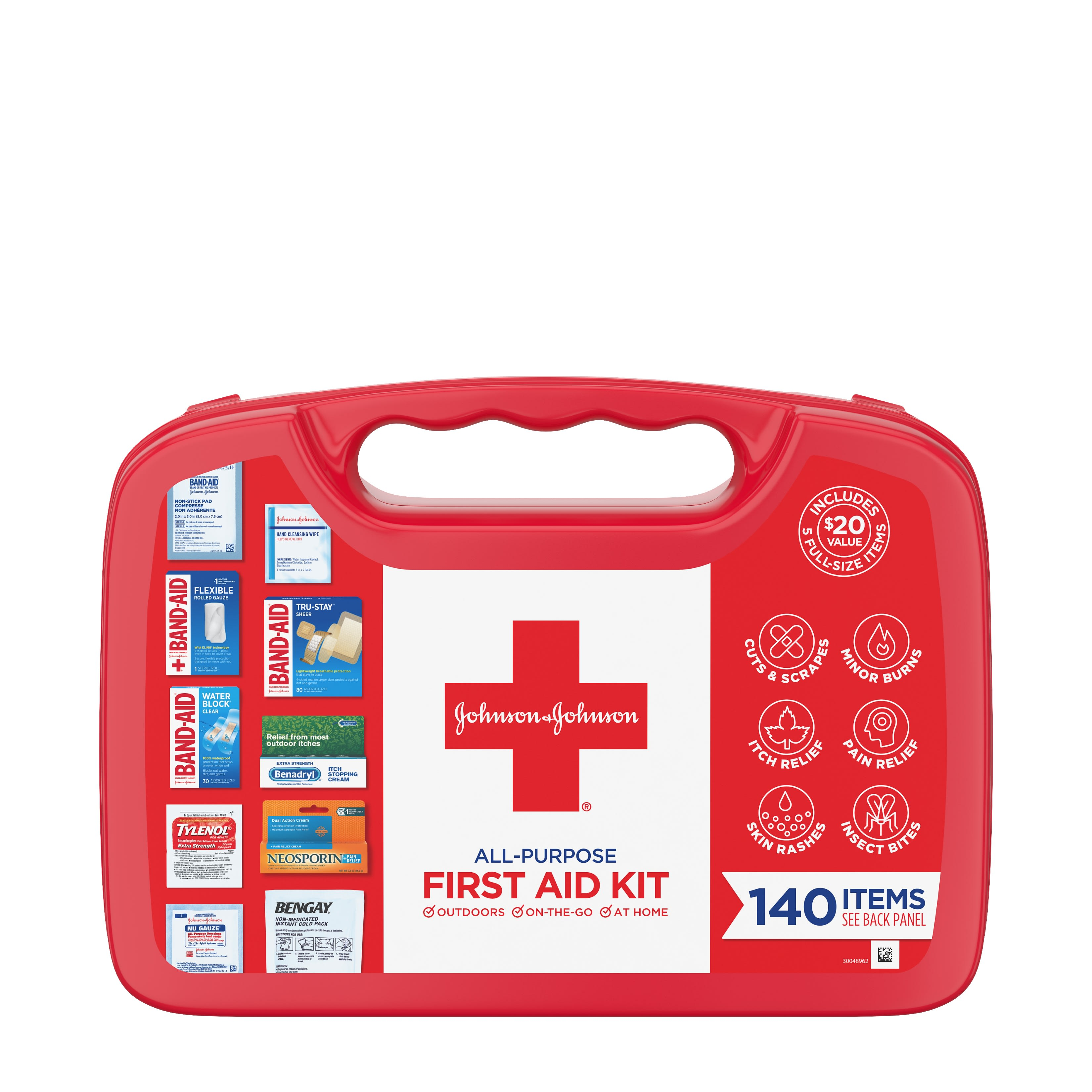 Johnson & Johnson All-Purpose Portable Compact First Aid Kit, 140 pc - Walmart.com $10.02