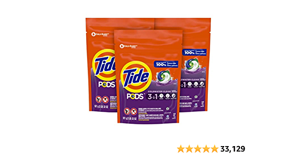 Tide PODS Laundry Detergent Soap Pods, Spring Meadow, 3 Bag Value Pack, 111 Count, HE Compatible - $15.82