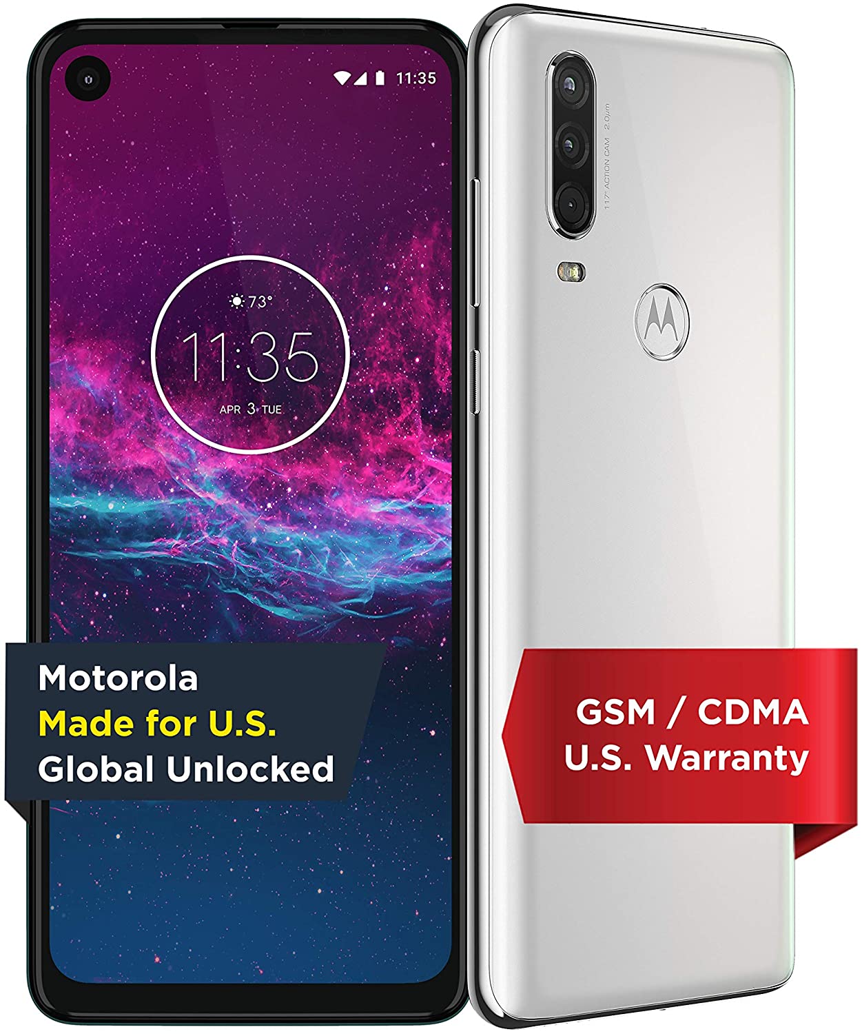 Motorola One Action (Unlocked) 4Gb ram/128Gb/16MP Camera (White) - $199.99 + F/S