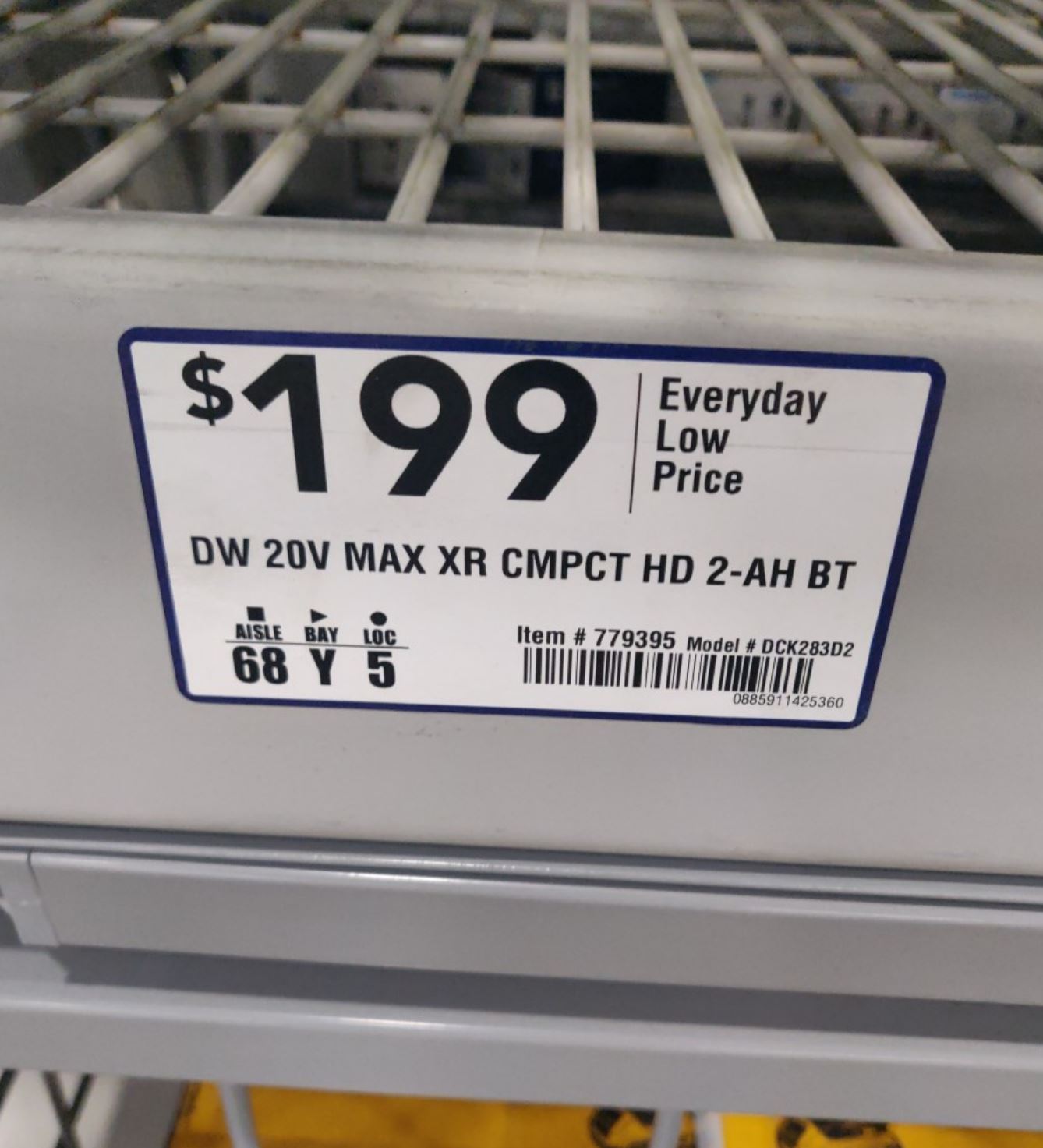 DEWALT XR 20V MAX 2 TOOL DRILL + IMPACT DRIVER + (2) 2ah batteries, charger, case + FREE TOOL (value up to $200)  -- YMMV $199