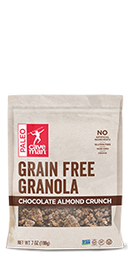 Caveman Foods Grain Free Keto Granola, Cinnamon Crunch Vegan Granola Mix, 7 Ounce Pouch $3.91