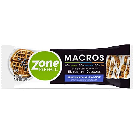 Zone Perfect Macros Protein Bars, Blueberry Maple Waffle, 20 Count $12.25