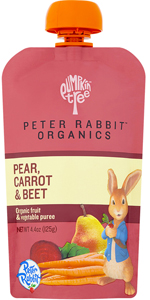 Peter Rabbit Organics, Organic Pear, Carrot and Beet 100% Pure Fruit Snack, 4.4 oz. Squeeze Pouches (Pack of 10) $6.99