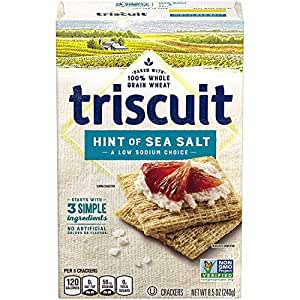 Triscuit Hint of Sea Salt Whole Grain Wheat Crackers, 8.5 oz, Pack of 6 $10.73