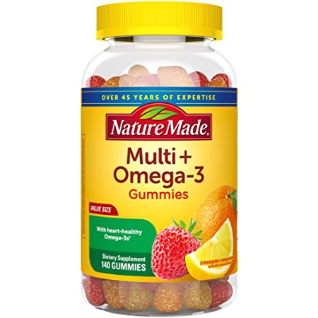 Nature Made Multivitamin + Omega-3 Gummies, 140 Count Value Size for Daily Nutritional Support $12.49