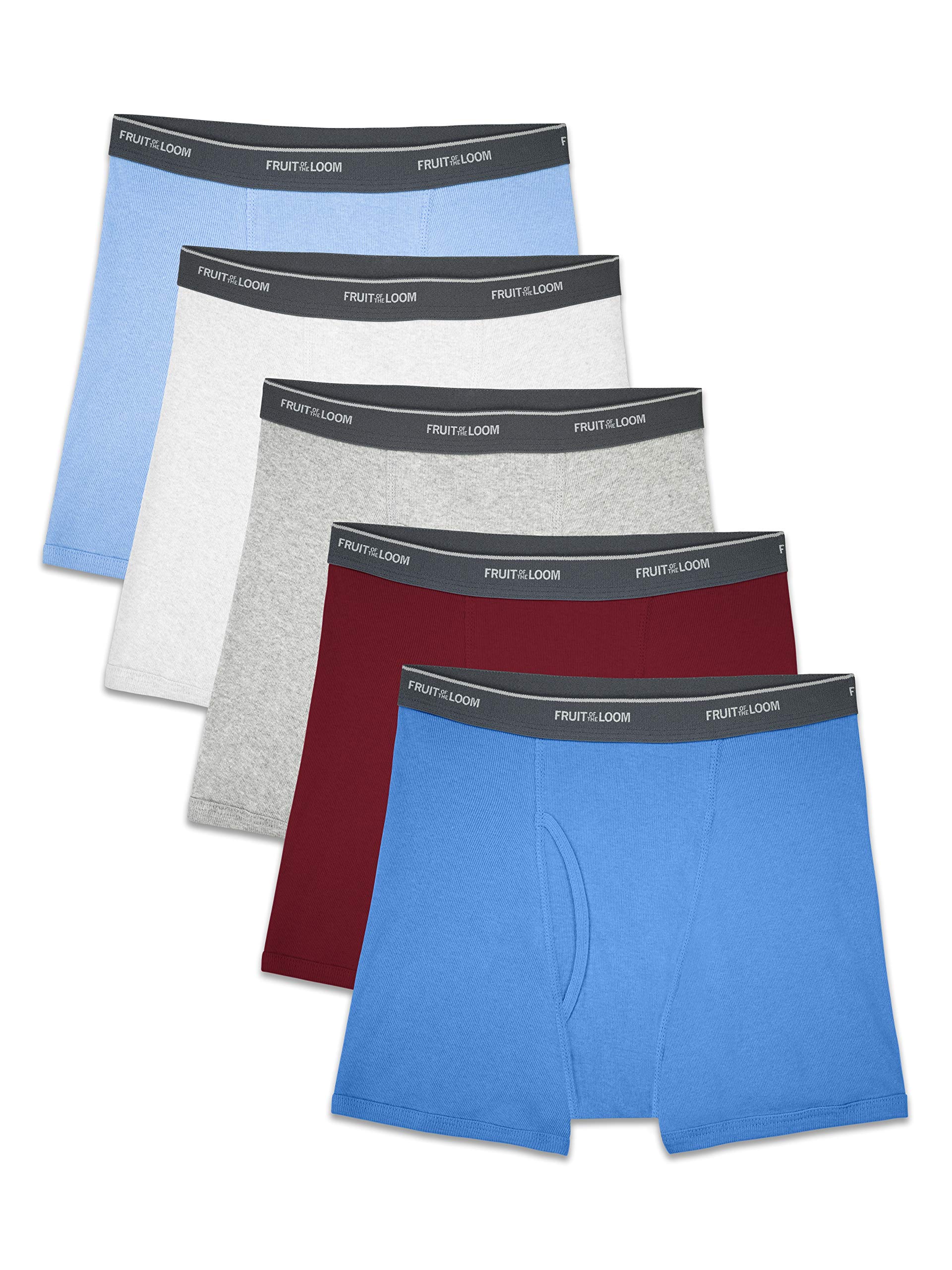 Fruit of the Loom Boys' 5 Pack Assorted Print Boxer Briefs $5.6