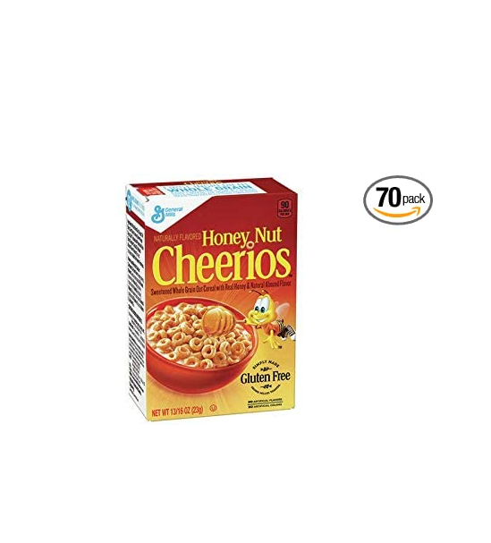 Honey Nut Cheerios Cereal Single Pack, 0.81 Oz, (Pack of 70) $16.13