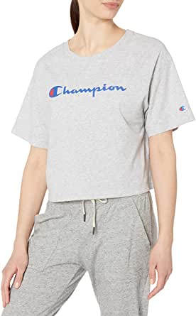 Champion Women's Cropped Tee, Left Chest Script $4.85