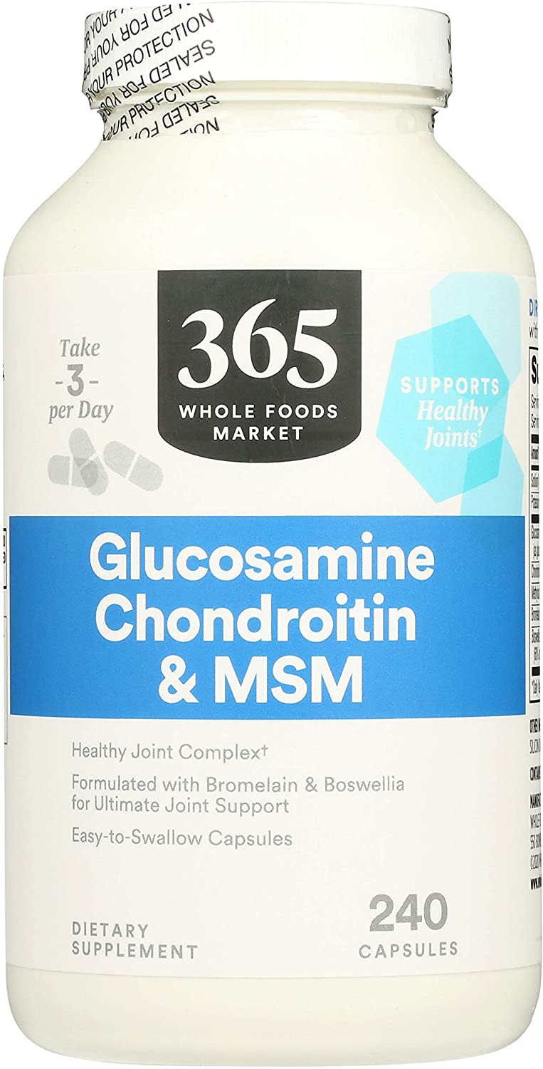 365 by Whole Foods Market, Glucosamine Chondroitin And MSM, 240 Capsules $7.99 at Amazon