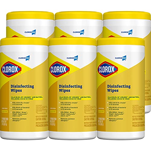 CloroxPro Disinfecting Wipes, Lemon Fresh, 75 Count (Package May Vary) (Pack of 6) (15948) $22.99