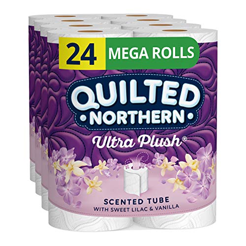 Quilted Northern Ultra Plush Toilet Paper with Sweet Lilac & Vanilla Scented Tube, 24 Mega Rolls, 3-Ply Bath Tissue $6.98