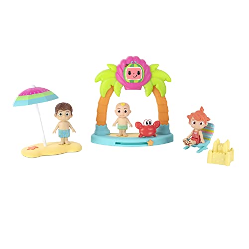 CoComelon Family Beach Time Fun Playset - Features JJ, Tomtom & YoYo with Sandcastle, Umbrella, Beach Chair, Towel, Beach Playset $7.29