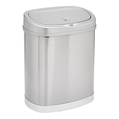 Amazon Basics Automatic Hands-Free Stainless Steel Trash Can - 30-Liter, 2 Bins $34.88